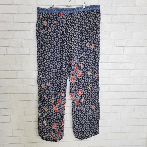 Johnny Was Maera Wide Leg Flowy Drawstring Waist Floral Pants - Picture 4 of 7